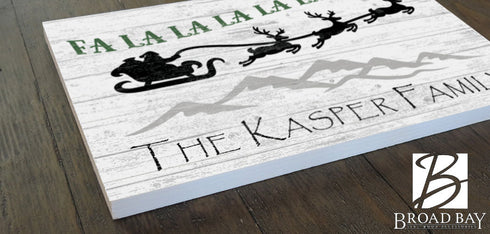 Custom Christmas Sign Fa La La La La Holiday Decoration