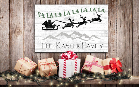 Custom Christmas Sign Fa La La La La Holiday Decoration