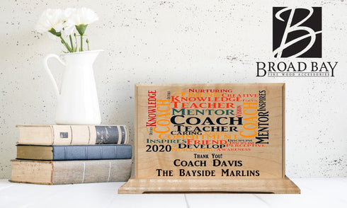 Custom Coach Gift Personalized Plaque Gift From Team