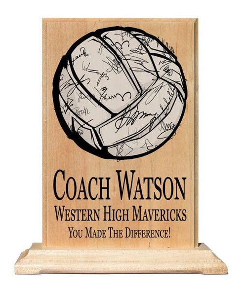 Custom Coach Gift Plaque Signable Basketball Football Soccer Softball Volleyball And More