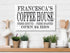 Coffee Bar Kitchen Sign - Personalized Custom Name Solid Wood 16.5x10.5in