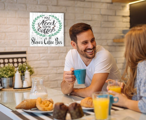 Custom Coffee Bar Sign For Kitchen or Office Personalized