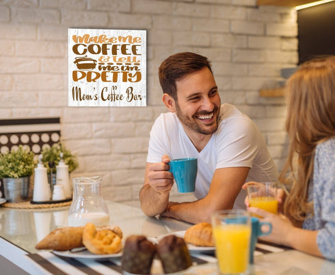 Custom Coffee Lover Gift Sign - Farmhouse Style Décor