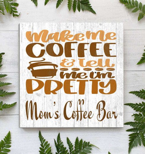 Custom Coffee Lover Gift Sign - Farmhouse Style Décor