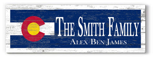 Custom Colorado Flag Sign With Family Name