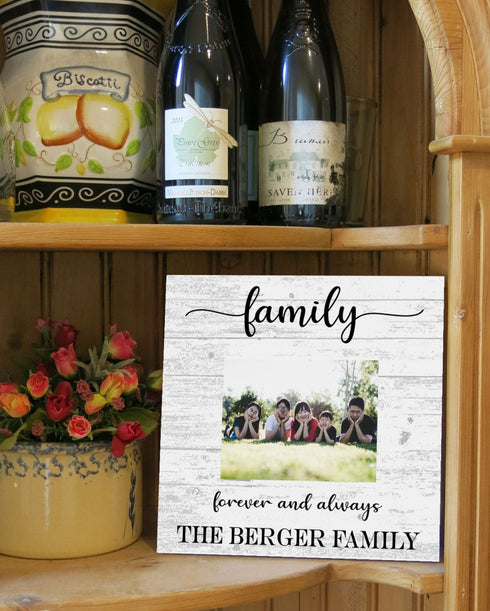 Custom Family Photo Frame with PRINTED PICTURE on Solid Wood