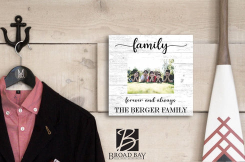 Custom Family Photo Frame with PRINTED PICTURE on Solid Wood