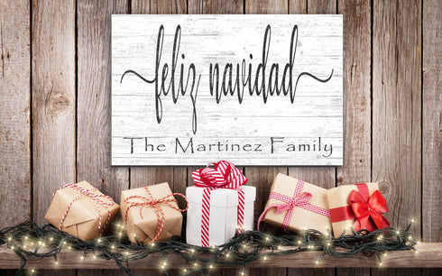 Custom Feliz Navidad Sign Christmas Wooden Decoration