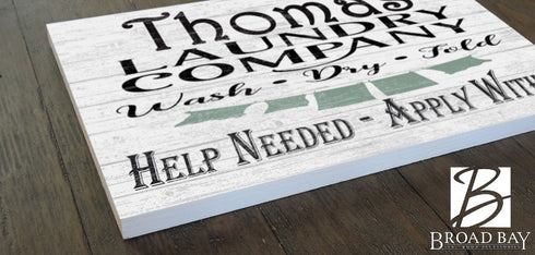 Custom Laundry Room Sign Personalized Wash Dry Fold Decoration