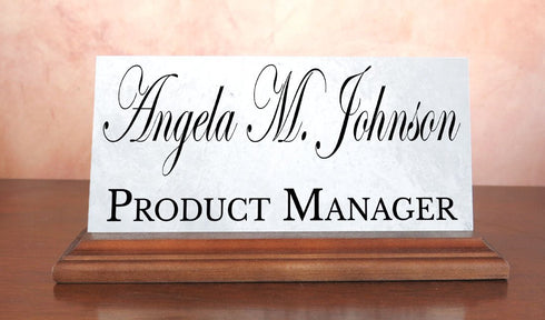 Custom Nameplate - Solid Marble - For Graduation or Professional Promotion Gift
