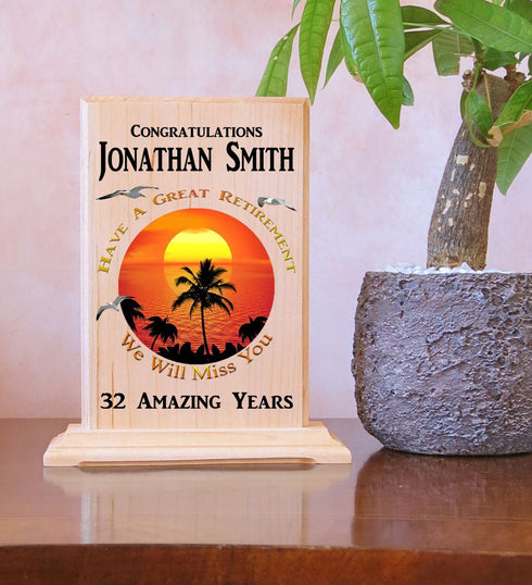 Custom Retirement Gift Plaque Personalized Happy Retirement Plaque for Men or Women