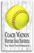 Softball Coach Gift Plaque - Personalized Signable Custom Wood Award