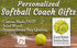Softball Coach Gift Plaque - Personalized Signable Custom Wood Award