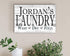 Personalized Laundry Sign - Wash Dry Fold - Custom Large Wood Wall Art