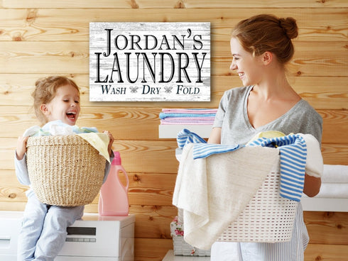 CUSTOM Wash Dry Fold Laundry Sign