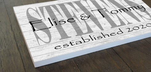Personalized Wedding Gift Sign With Couple's Names and Established Date Custom