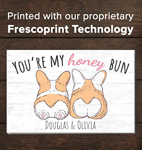 Cute Sign for Wife or Girlfriend Customized Solid Wood Decor “You’re My Honey Bun” - 16.5” x 10.5”