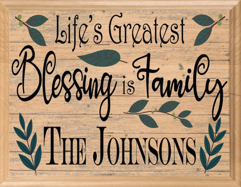 Family Blessings Wall Art Signs Personalized Inspirational Gift