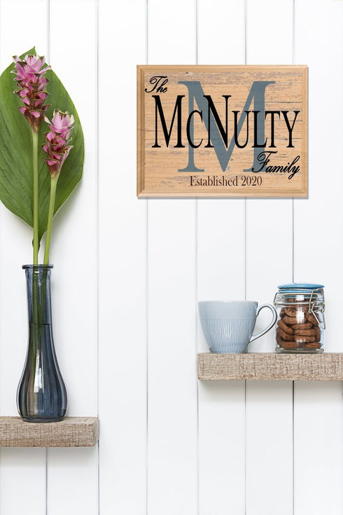 Family Name Established Date Sign Monogram With Est. Date