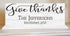 Give Thanks Family Name Sign - Personalized Established Date Inspirational Home Decor