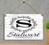 Family Name Established Sign With Monogram - Personalized Wedding or Housewarming Gift