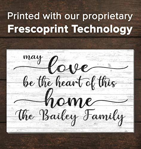 Family Name Sign Inspirational Farmhouse Quote May Love Be The Heart Of This Home