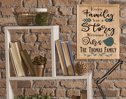 Family Name Sign Personalized Every Family Has A Story Wall Art