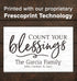 Count Your Blessings Sign - Personalized Custom Family Name Farmhouse Wall Art