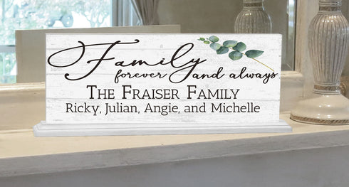 Family Name Sign With Names FAMILY FOREVER & ALWAYS