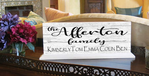 Family Name Sign With Parent's & Children's Names Personalized