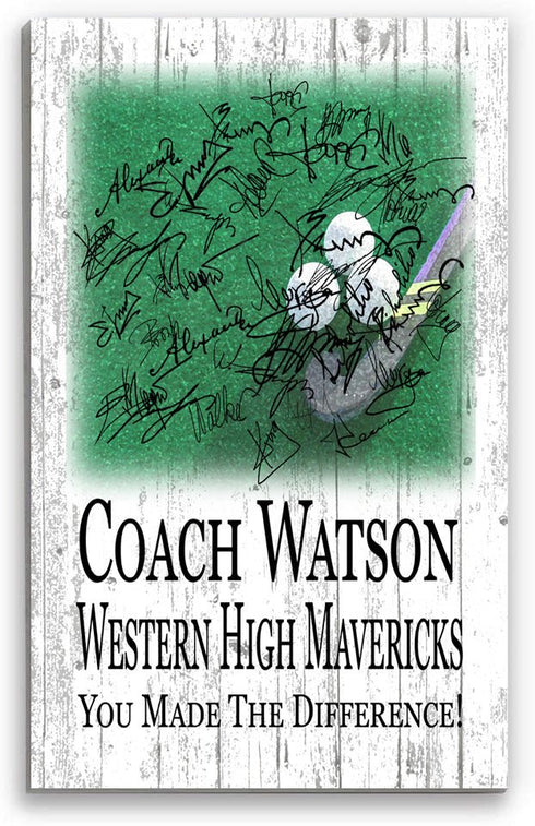 Field Hockey Coach Gift Personalized SIGNABLE Sign