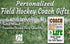 Field Hockey Coach Gift Plaque - Personalized Custom Wood Award