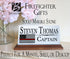 Firefighter Desk Nameplate - Thin Red Line Flag Custom Marble Name Plate Gift