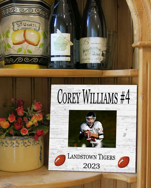 Football Award Recognition Photo Plaque - Season Year End Gift for Player, Coach or MVP