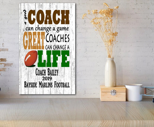 Football Coach Gift Plaque - PERSONALIZED for Great Coaches