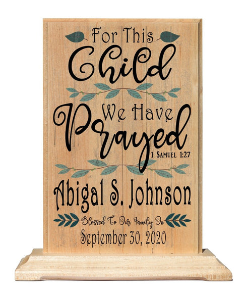 For This Child We Have Prayed Plaque