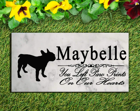 French Bulldog Memorial Stone Personalized Dog Garden Rock Grave Marker Outdoor or Indoor