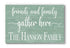 Friends and Family Gather Here Sign - Personalized with Family Name Solid Wood