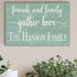 Friends and Family Gather Here Sign - Personalized with Family Name Solid Wood
