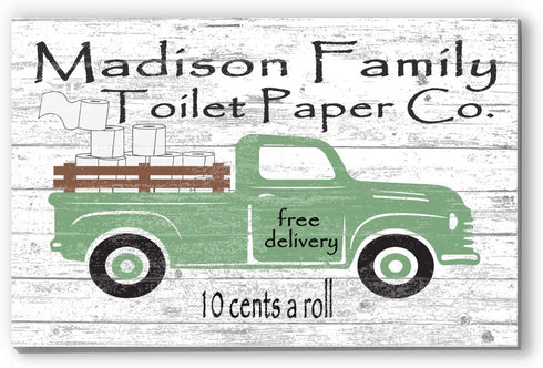 Funny Bathroom Sign Decoration Personalized Family Name Old Fashioned Design