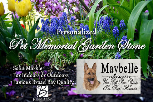 German Shepherd Memorial Stone Dog Grave Marker Garden Plaque
