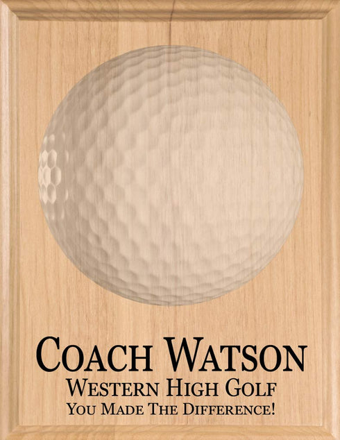 Golf Coach Gift Plaque Signable for Team Signatures and Notes