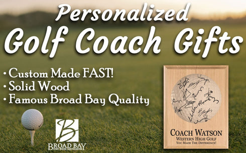 Golf Coach Gift Plaque Signable for Team Signatures and Notes