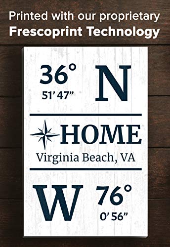 GPS Coordinate Sign Personalized Solid Wood Latitude Longitude Wall Art - 16.5" x 10.5"