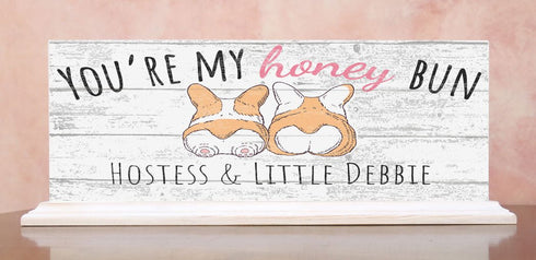 Honeybun Sign Personalized Anniversary Gift With Corgi Dogs