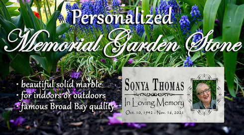 In Loving Memory Memorial Stone With Picture of Loved One Loss Gift Custom Photo Memory Plaque 12" x 6"