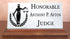 Judge Desk Nameplate - Personalized Solid Marble & Hardwood Name Plate Gift
