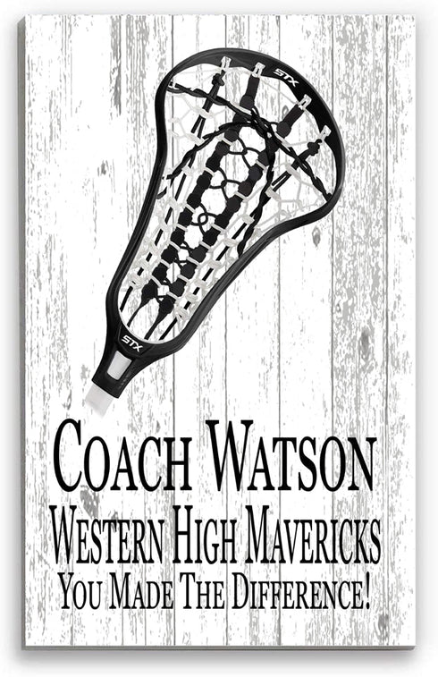 Lacrosse Coach Gift Plaque - Personalized Signable Team Award