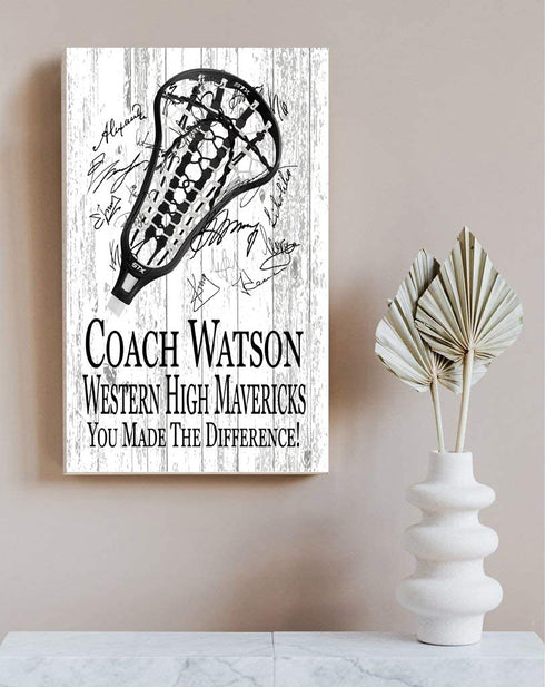 Lacrosse Coach Gift Plaque - Personalized Signable Team Award