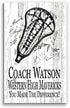 Lacrosse Coach Gift Plaque - Personalized Signable Team Award